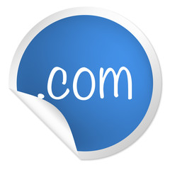 runder Sticker blau - .com Webadresse
