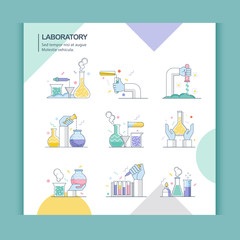 icons of science and laboratory 