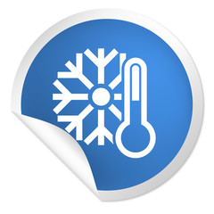 runder Sticker blau - Thermometer