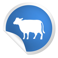 runder Sticker blau - Rind