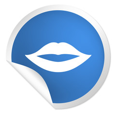 runder Sticker blau - Lippen