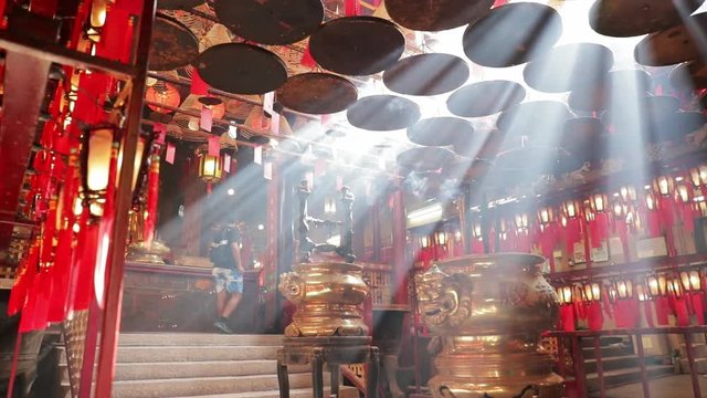 Central, Hong Kong, 10 May 2017 -: Man Mo Temple in Hong Kong