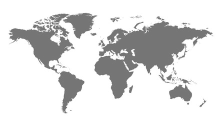 Fototapeta na wymiar grey highly detailed vector political worldmap