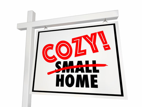 Cozy Small Home House for Sale Sign Real Estate 3d Illustration