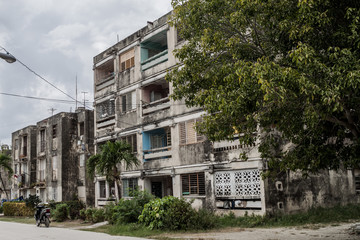 Dilipitated concrete block of flats in Holguin, Cuba