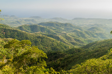 Fototapeta premium Landscape of Sierra Maestra mountain range near Santiago de Cuba, Cuba