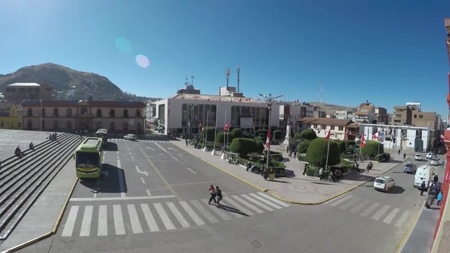 Puno, Plaza de armas, time lapse video