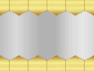 Abstract gold and silver background with metallic