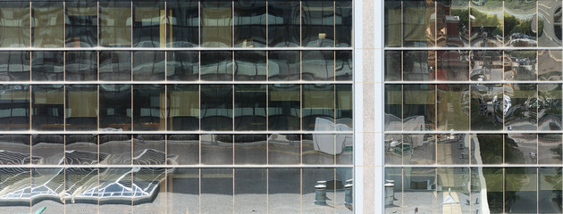 corporate, office, window, reflection, mirror