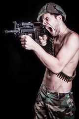 Soldier Shooting Gun