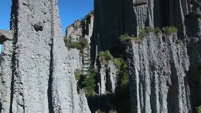 Aerial view of Putangirua Pinnacles, New Zealand
