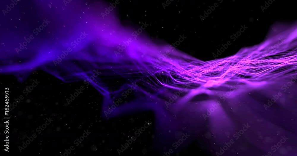 Poster abstract stream array colorful glitter sparkle violet pink purple lines with particles on black back