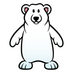 Cartoon Polar Bear Vector Illustration