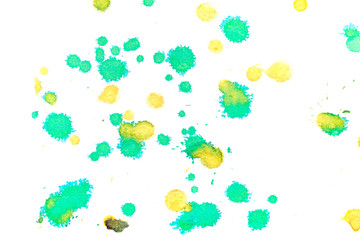Abstract yellow green ink splash