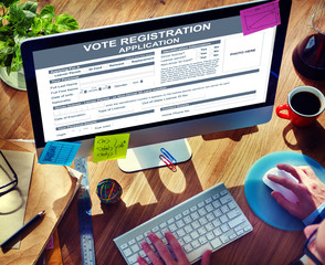 Fototapeta na wymiar Vote Registration Application Election Concept