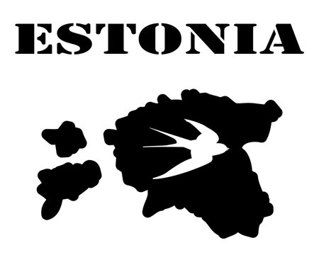 Symbol of  Estonia and map