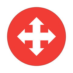 4 arrows, flat round icon