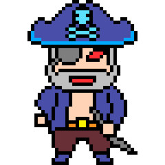 pixel art old pirate