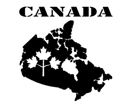 Symbol of Canada and map