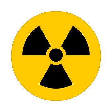 nuclear sign, flat round icon