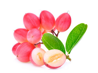 karanda or carunda tropical fruit isolated on white background
