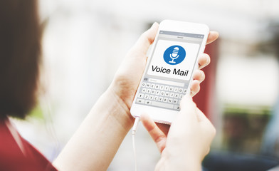 Voice Mail Message Notification Communication Concept - obrazy, fototapety, plakaty