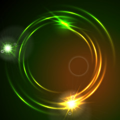 Shiny glowing neon circle swirl abstract background