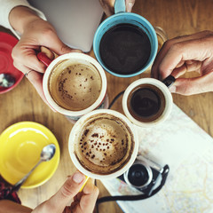 Group Of People Drinking Coffee Concept