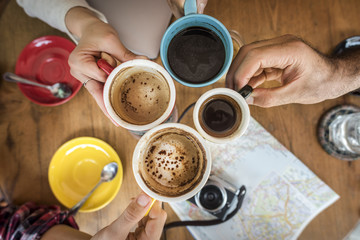 Obraz na płótnie Canvas Group Of People Drinking Coffee Concept