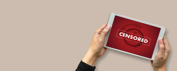 CENSORED  Businessman at work. Close-up top view of man working