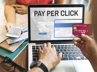 Pay Per Click Login Website Payment Graphic Concept