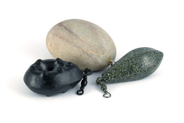 fishing leads sinkers with white background for carp fishing