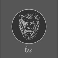 Leo Astrological zodiac symbol. Horoscope sign.