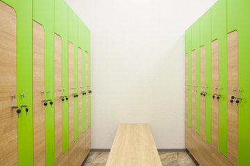 wardrobe in the gym and  bench