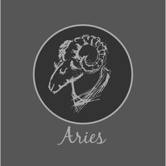 Aries Astrological zodiac symbol. Horoscope sign.