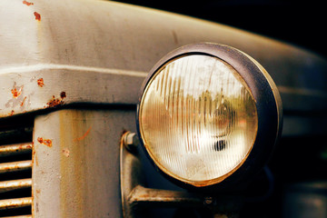 Headlight of an old tractor