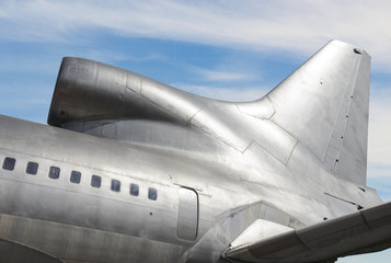 Fototapeta na wymiar Rear view of old commercial airplane