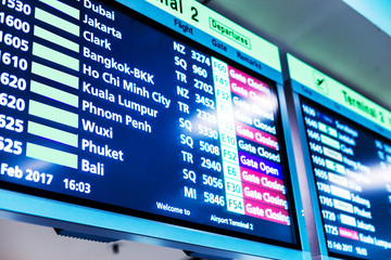 Fototapeta premium digital screen with flight information