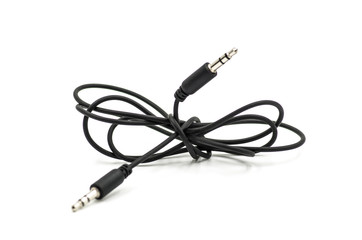 black wire on white background