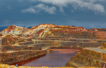 Rio Tinto mine on stormy day