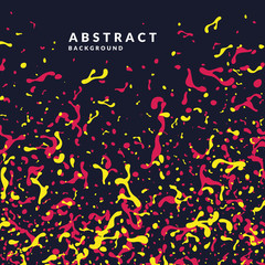 Bright abstract background with explosion of red and yellow splashes. Vector illustration