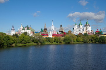 Izmailovo Kremlin and lake in Moscow, Russia 