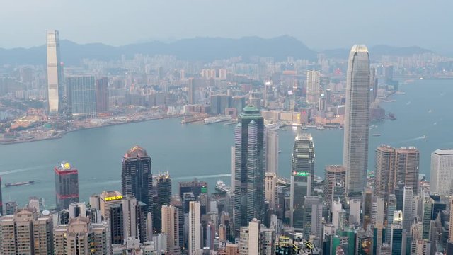 The peak, Hong Kong, 28 May 2017 -: Hong Kong skyline at day time