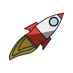 isolated big rocket icon vector illustration graphic design