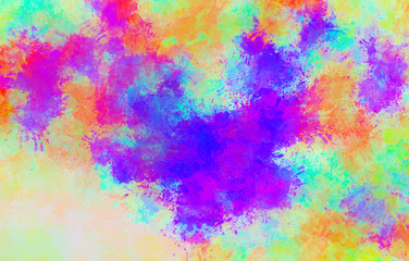 Colorful watercolor wet brush paint liquid background for wallpaper, card. Aquarelle bright color abstract hand drawn paper texture backdrop vivid element for text design, web, print.