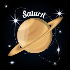 saturn planet in the solar system creation vector illustration © djvstock