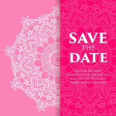 Vector luxury wedding invitation with mandala