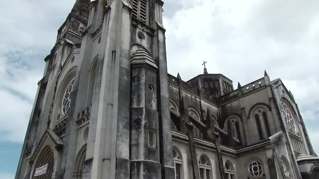 Tilt up of Metropolitan Cathedral of St. Joseph in Fortaleza, Brazil