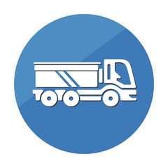 Modern truck vehicle icon in flat style with rounded edges, vector illustration