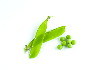 Green pea isolated on white